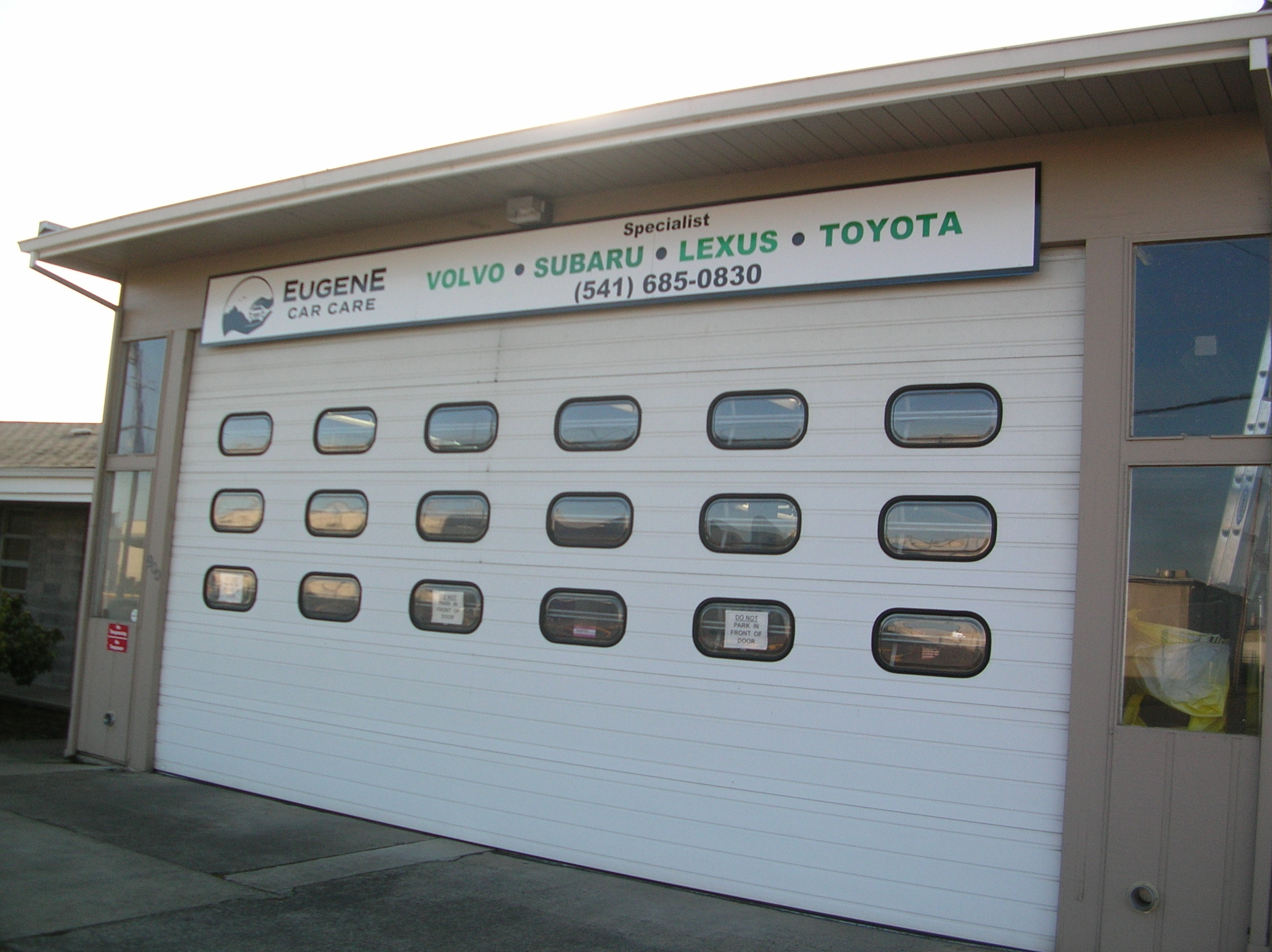 Eugene Car Care's new sign at the shop